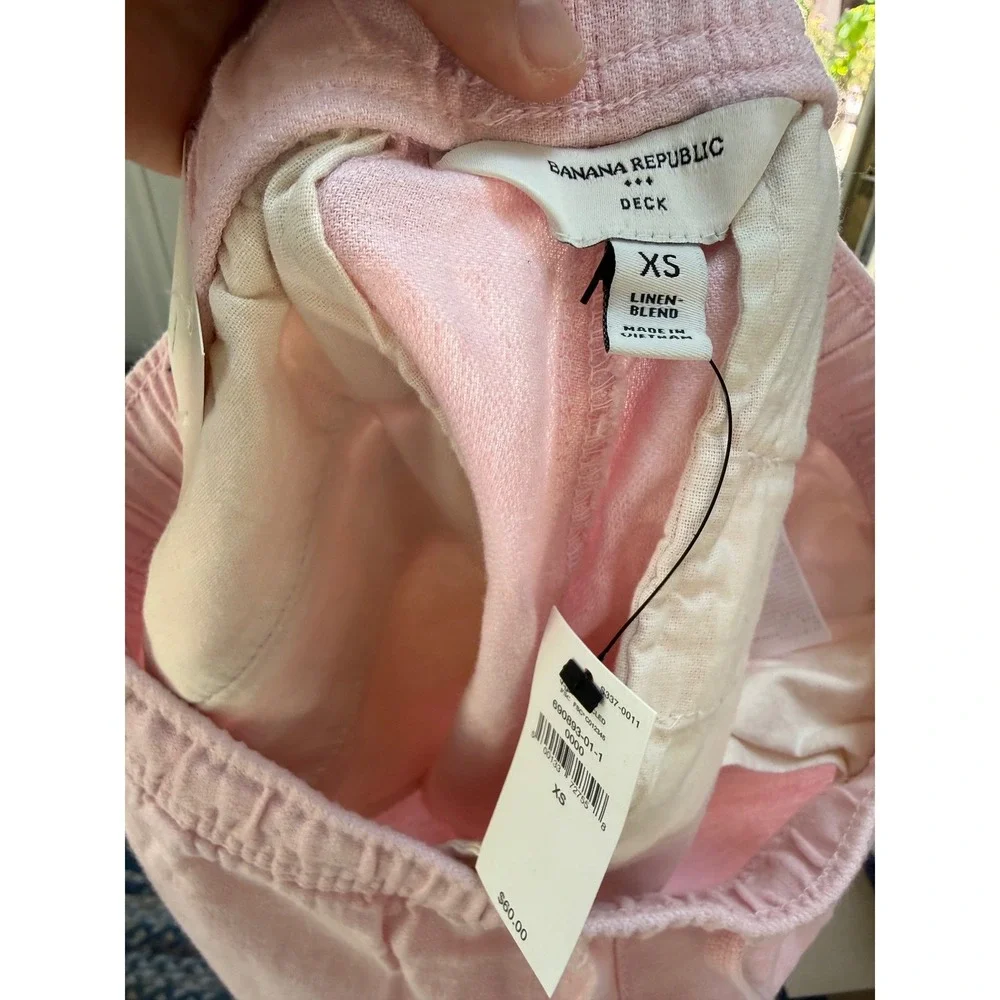 NWT Banana Republic Mens Deck 7 Inch Linen Blend Shorts XS Pink Grey Green lot 3